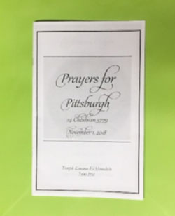 Prayers for Pittsburgh service program cover